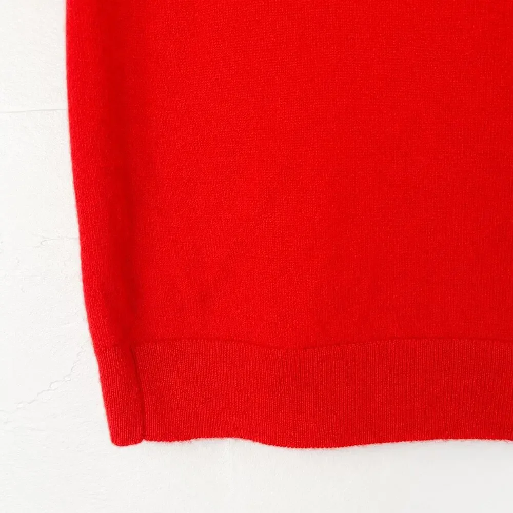 J.Crew Featherweight Cashmere Blend Cropped Sweater Shell Red M CB883